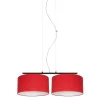Stoff Pendelleuchte blendarm Rot Weiß E27 70 cm lang