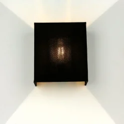 Stoff Wandleuchte Schwarz eckig E27 Loft Design ALICE