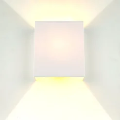 Stoff Wandleuchte Weiß eckig Loft Modern E27 ALICE