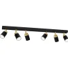 Strahler EVIE Metall 6 flmg 90 cm lang Schwarz Gold