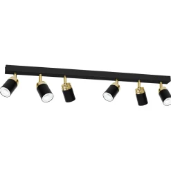 Strahler EVIE Metall 6 flmg 90 cm lang Schwarz Gold