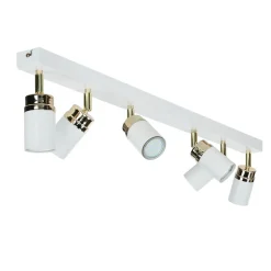 Strahler Weiß Gold 90 cm 6-flammig GU10 Metall