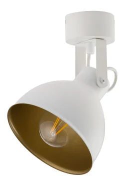 Strahler Weiß Gold Metall Industrial Style H:23 cm E27