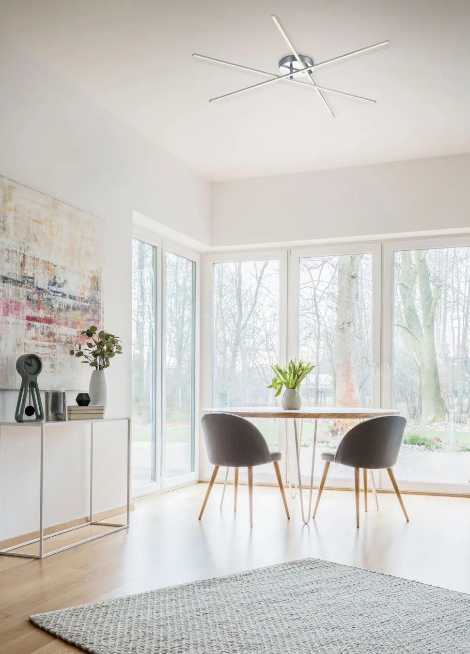 Stylische LED Deckenlampe Metall B:100 cm 9 W dimmbar