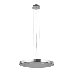Stylische LED Pendelleuchte Metall Glas Ø50 cm in Chrom