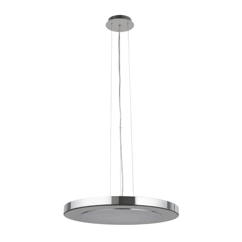 Stylische LED Pendelleuchte Metall Glas Ø50 cm in Chrom