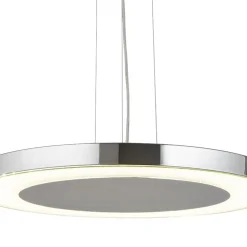 Stylische LED Pendelleuchte Metall Glas Ø50 cm in Chrom