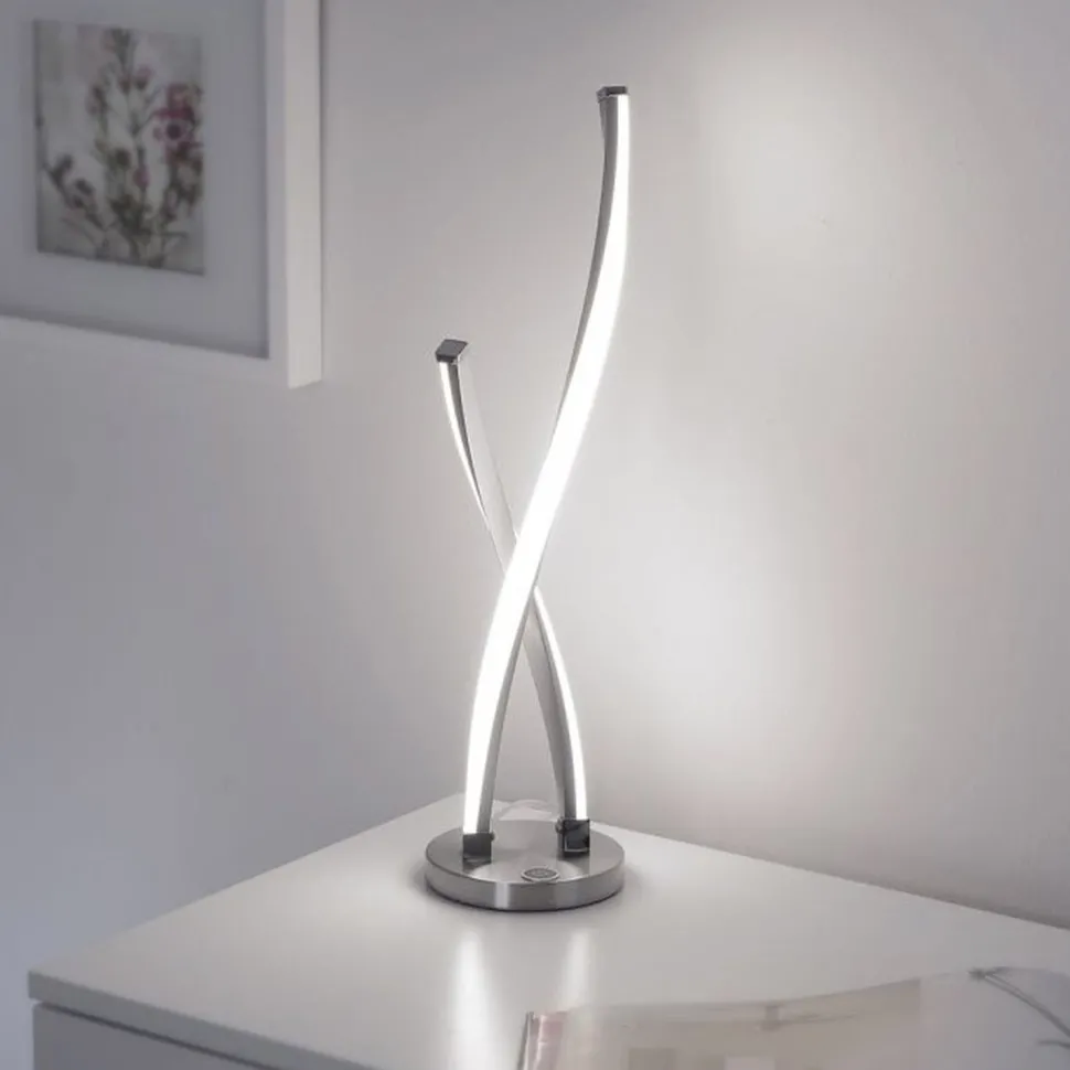 Stylische LED Tischlampe in Stahl 13 W dimmbar Touch