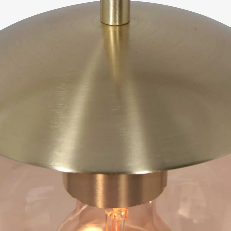 Stylische Pendelleuchte Schwarz Bernstein E27 Ø30 cm