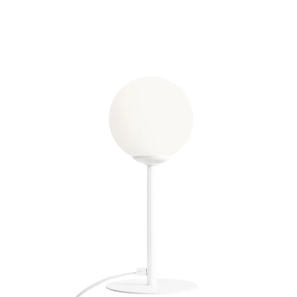 Tischlampe blendarm Glas Metall Weiß E14 Ø14 cm Kugel