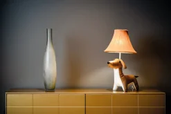 Tischlampe Braun Hund 48 cm Kinderzimmer Wohnzimmer