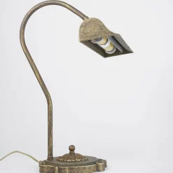 Tischlampe Bronze Hell aus Echt-Messing Premium