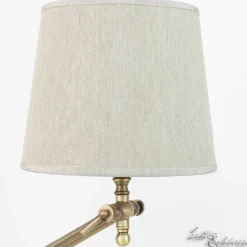 Tischlampe Bronze Hell Stoffschirm Snodo