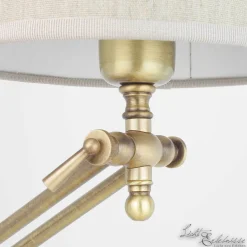 Tischlampe Bronze Hell Stoffschirm Snodo