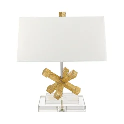 Tischlampe CERAS Gold Weiß H:46cm Wohnzimmer Lampe
