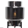 Tischlampe Dreibein 29 cm Metall Rauchglas für E27