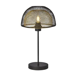 Tischlampe E27 47 cm Ø 26 cm in Schwarz Gold LUCIA