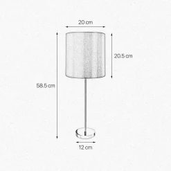 Tischlampe E27 58,5 cm Ø 20 cm in Bronze hell Braun