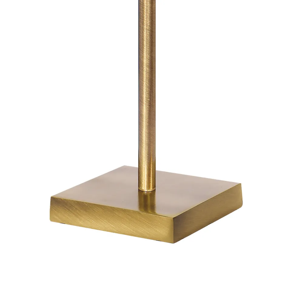 Tischlampe E27 68,5 cm Messing Stoff in Bronze hell Braun