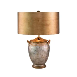 Tischlampe E27 Silber Antik Gold 61 cm hoch Klassisch