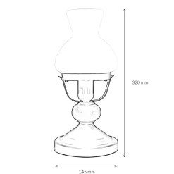 Tischlampe Echt-Holz Glas Landhausstil rustikal