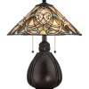 Tischlampe ETERNO 5 Buntglas H:50cm Tiffany Lampe