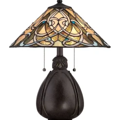 Tischlampe ETERNO 5 Buntglas H:50cm Tiffany Lampe