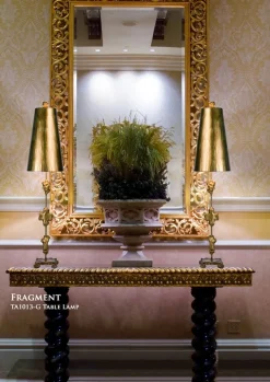 Tischlampe EXTRATO Blattgold H:102cm Bodenleuchte