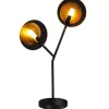 Tischlampe 2-flammmig 59 cm Schwarz Gold aus Glas Metall