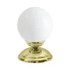 Tischlampe Glas Messing H: 17,5 cm Kugelschirm E14 klein
