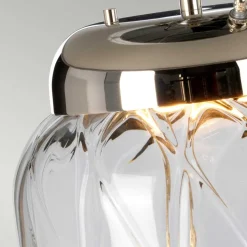 Tischlampe Glas Stoff 67,5 cm beleuchteter Sockel