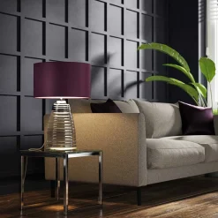 Tischlampe Glasfuß beleuchtet 64,3 cm E27 + GU10 LED