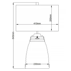 Tischlampe Glasfuß beleuchtet 64,3 cm E27 + GU10 LED