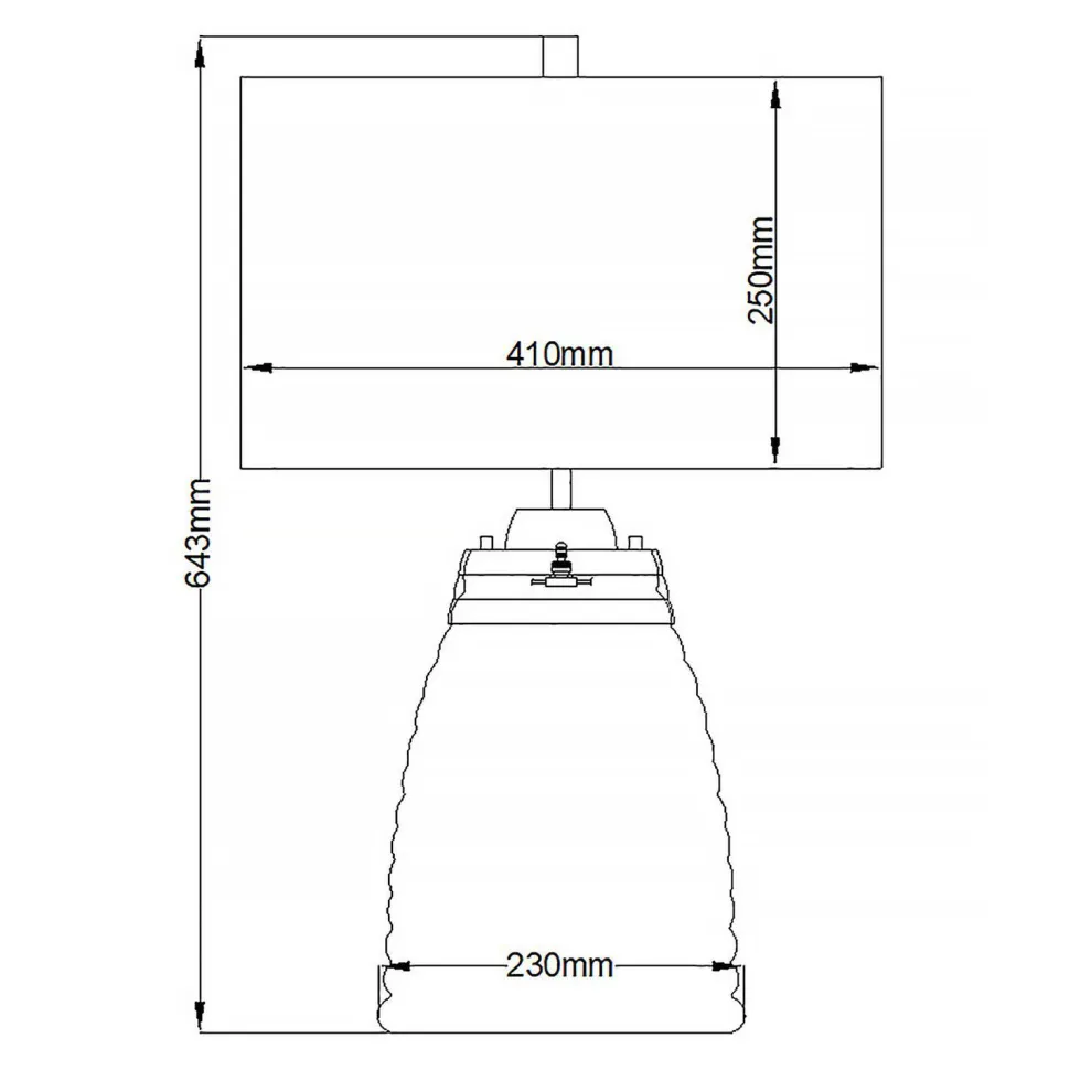Tischlampe Glasfuß beleuchtet 64,3 cm E27 + GU10 LED