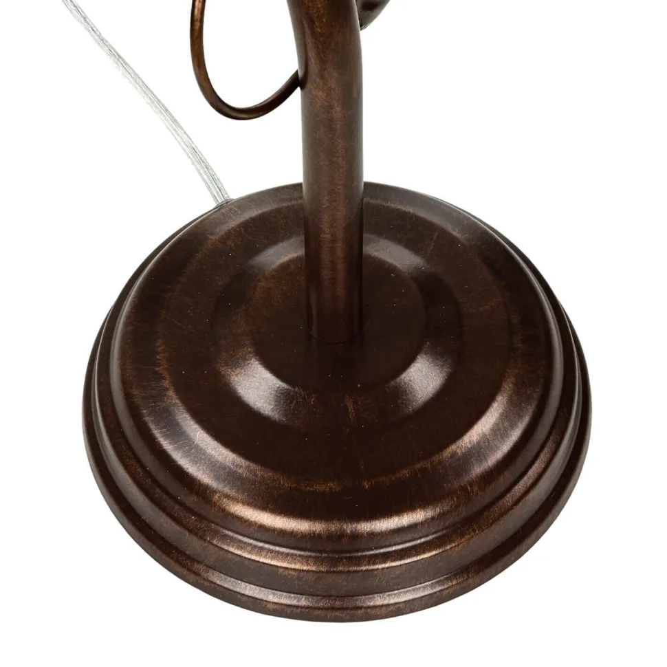 Tischlampe Glasschirm Ambiente Shabby Braun antik