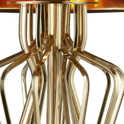 Tischlampe Gold Schwarz 72 cm hoch E27 Metall Satin