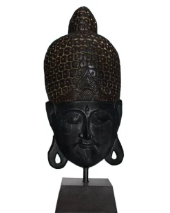 Tischlampe Holz E27 75 cm hoch Schwarz Dunkelbraun