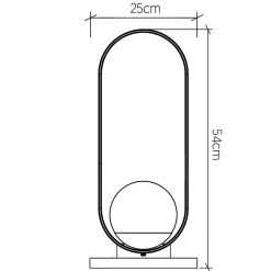 Tischlampe Holz Furnier aus Teak Glas 54 cm hoch E27 Modern