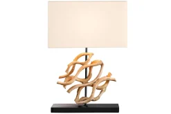 Tischlampe Holz Stoff blendarm E27 H:57 cm Leselicht