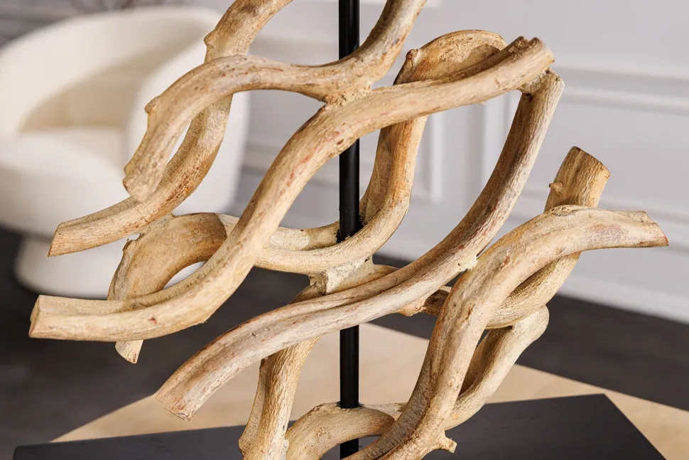 Tischlampe Holz Stoff blendarm E27 H:57 cm Leselicht