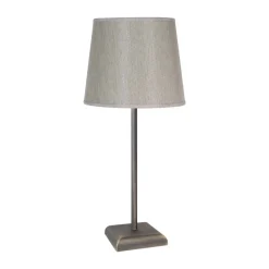 Tischlampe in Bronze matt Beige E27 45 cm Messing Stoff