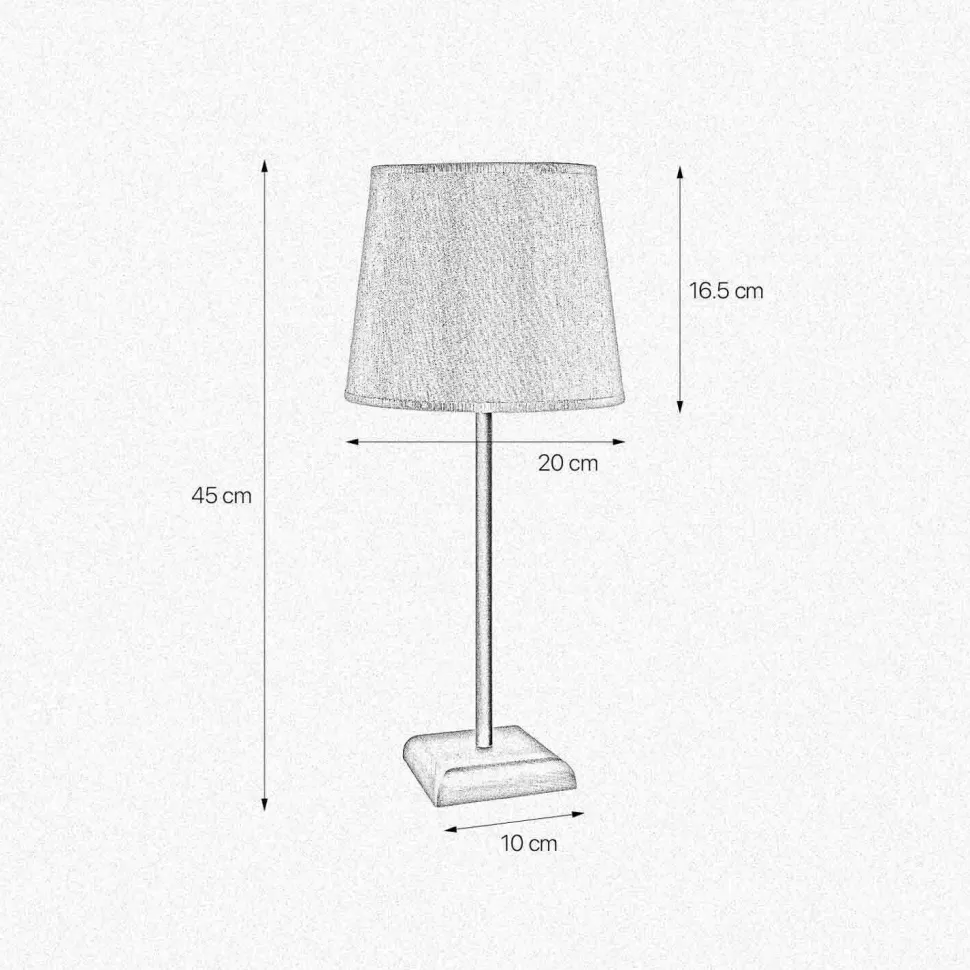 Tischlampe in Bronze matt Beige E27 45 cm Messing Stoff