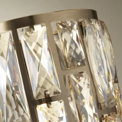 Tischlampe in Messing Antik Champagner E14 47 cm Kristall