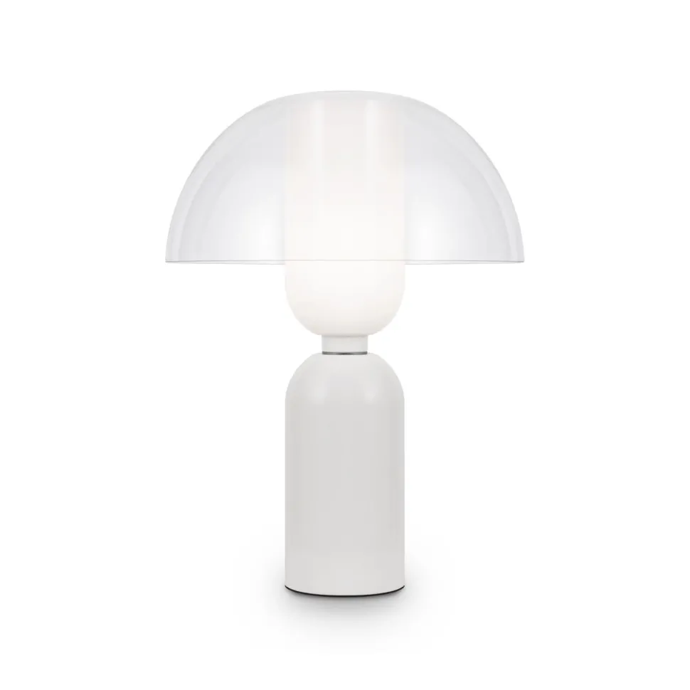 Tischlampe Keramik Glas Ø 30 cm 42,5 cm hoch Weiß E14