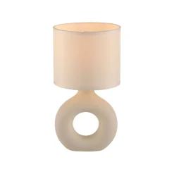 Tischlampe Keramik Stoff blendarm 30 cm E27 Beige