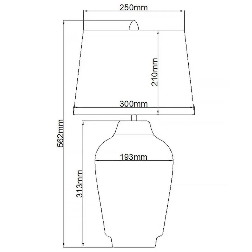 Tischlampe Keramik Stoff E27 56,2 cm hoch OLWEN