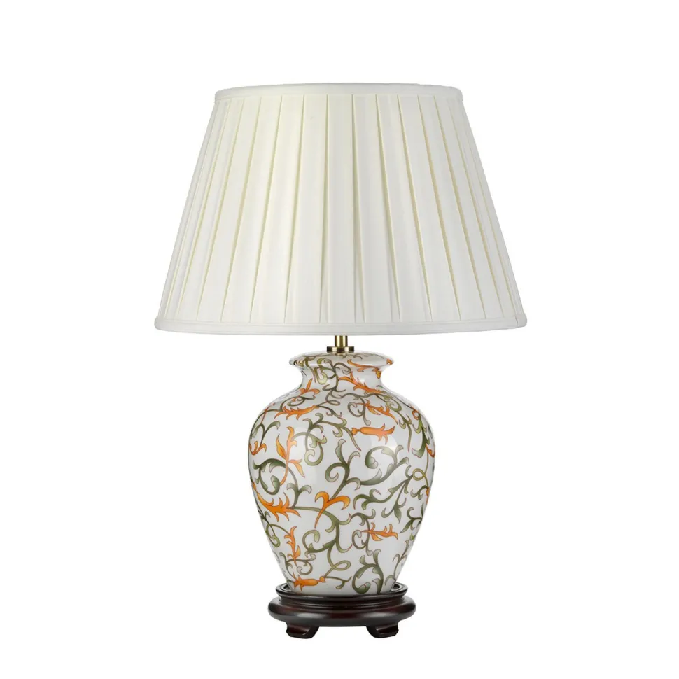 Tischlampe Keramik Stoff Klassisch 50 cm E27 NATISINA