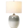 Tischlampe Keramik Stoff Hellgrau Creme 61,5 cm E27