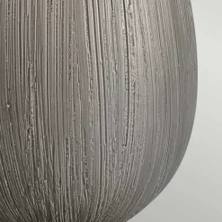 Tischlampe Keramik Stoff 54 cm E27 Modern in Silber Grau