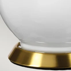 Tischlampe Keramik Stoff 64 cm E27 Retro Rosa Weiß